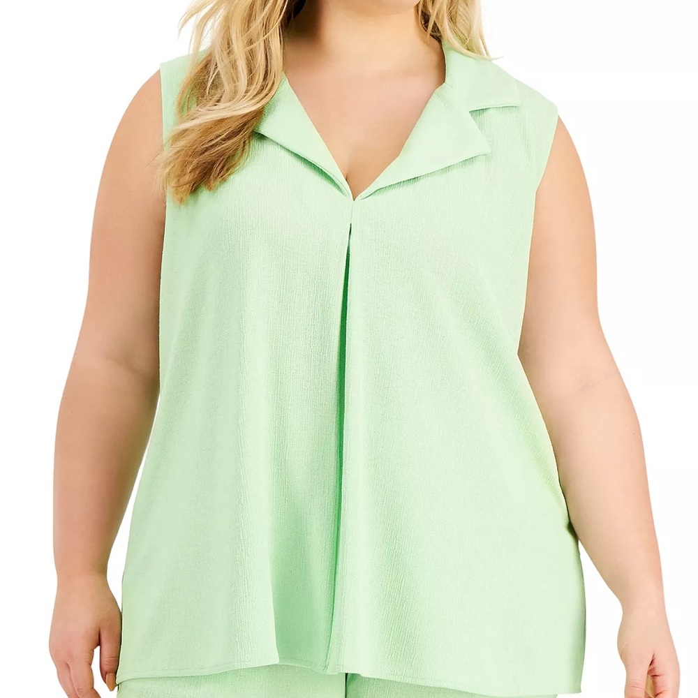 Alfani V Neck Collar Top Size 2X